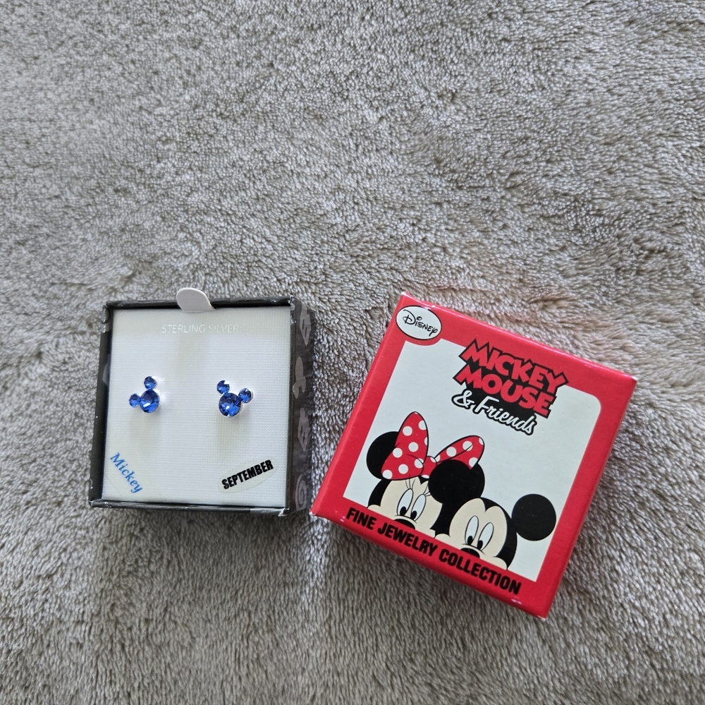 Disney Mickey Mouse Sapphire Blue Earrings